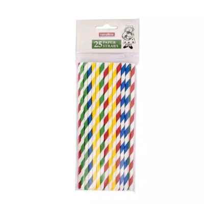 CAROLINE MULTI COLOURED STRIPED STRAWS 25'S X