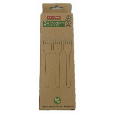 CAROLINE WOODEN FORKS 24'S X 10 (1547)