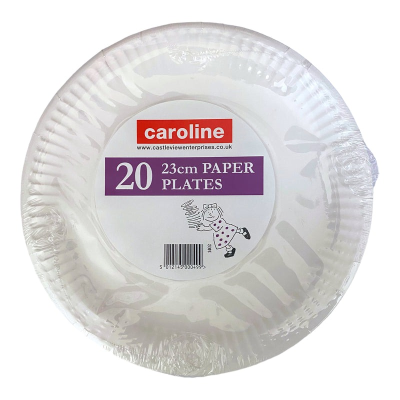 CAROLINE 23CM PAPER PLATES 20'S X 10 (1402)