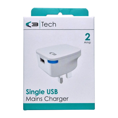 C3 SINGLE USB MAINS CHARGER (03425)