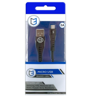 C3 BRAIDED MICRO USB CABLE 2 METER (08116)