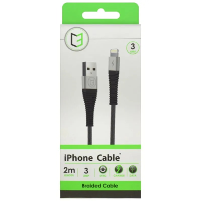 C3 BRAIDED IPHONE LIGHTNING CHARGER CABLE 2 M